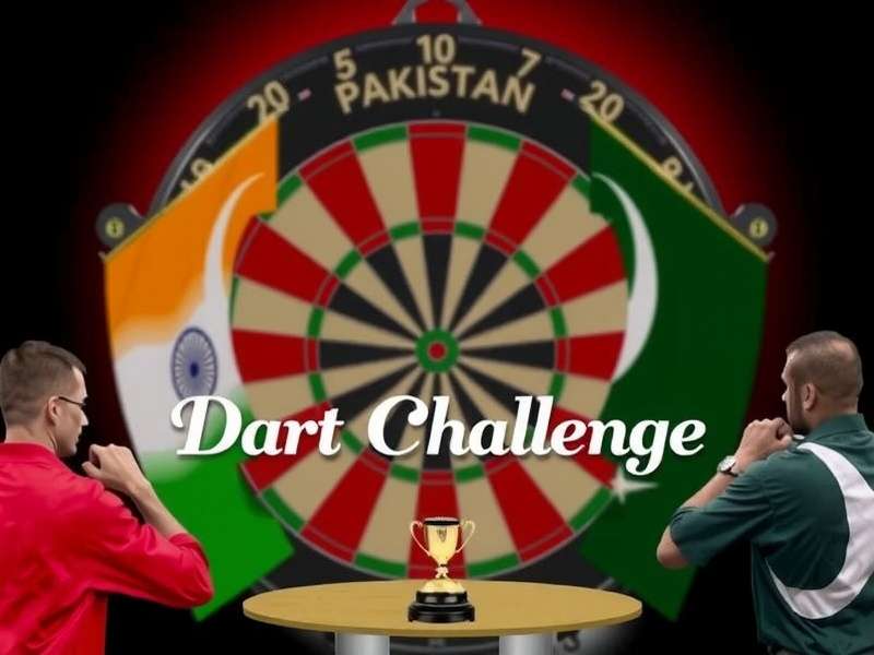 Dart Challenge - Friendly rivalry at its best Dart Challenge India vs Pakistan Cup showing flag-themed dartboard and players competing